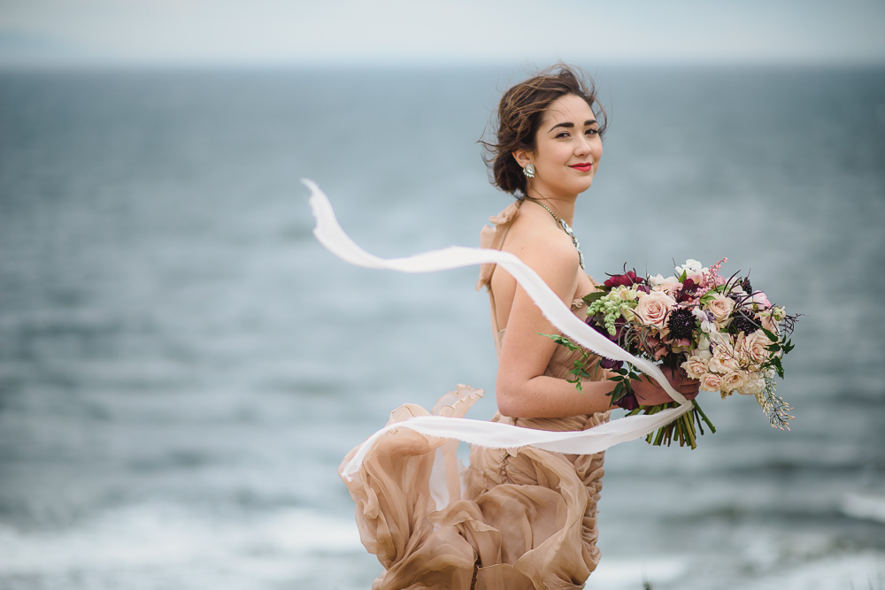 Bouquet Ribbons in WindColours of the Wind Erin Wallis Photography West Coast Weddings Magazine