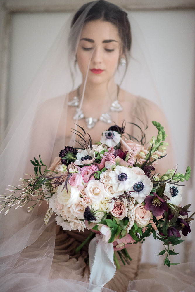 Anemone Bouquet Colours of the Wind Erin Wallis Photography West Coast Weddings Magazine