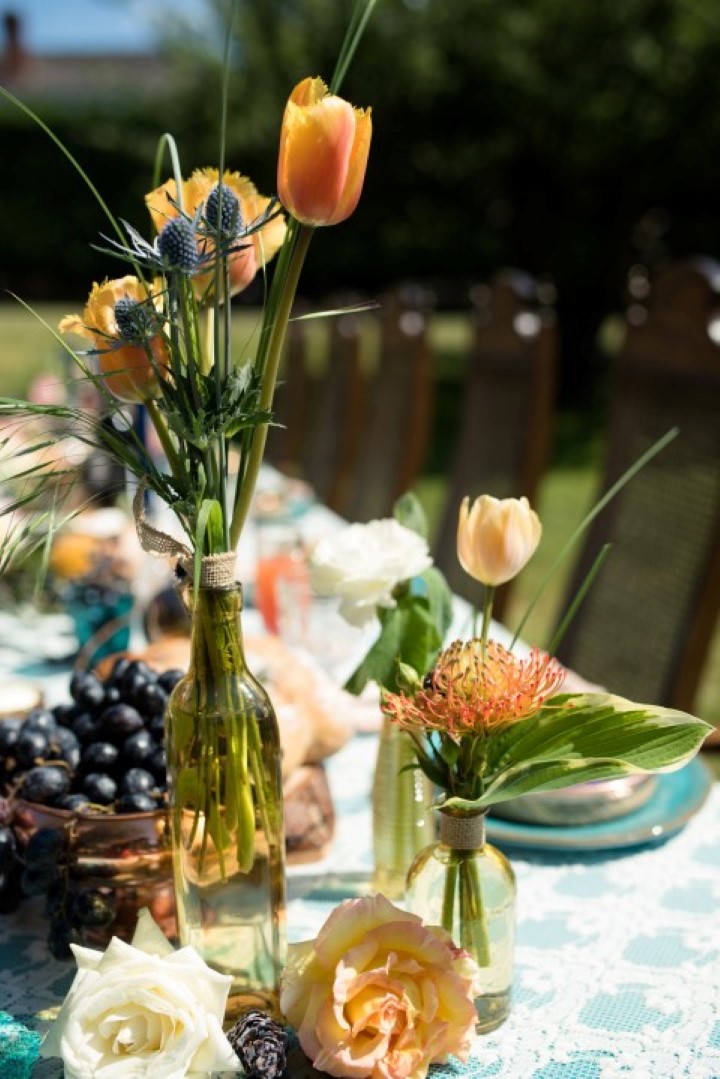 Tuscany Head Table in Field Love in the Summer Bridesmaids by Funkytown Photography West Coast Weddings