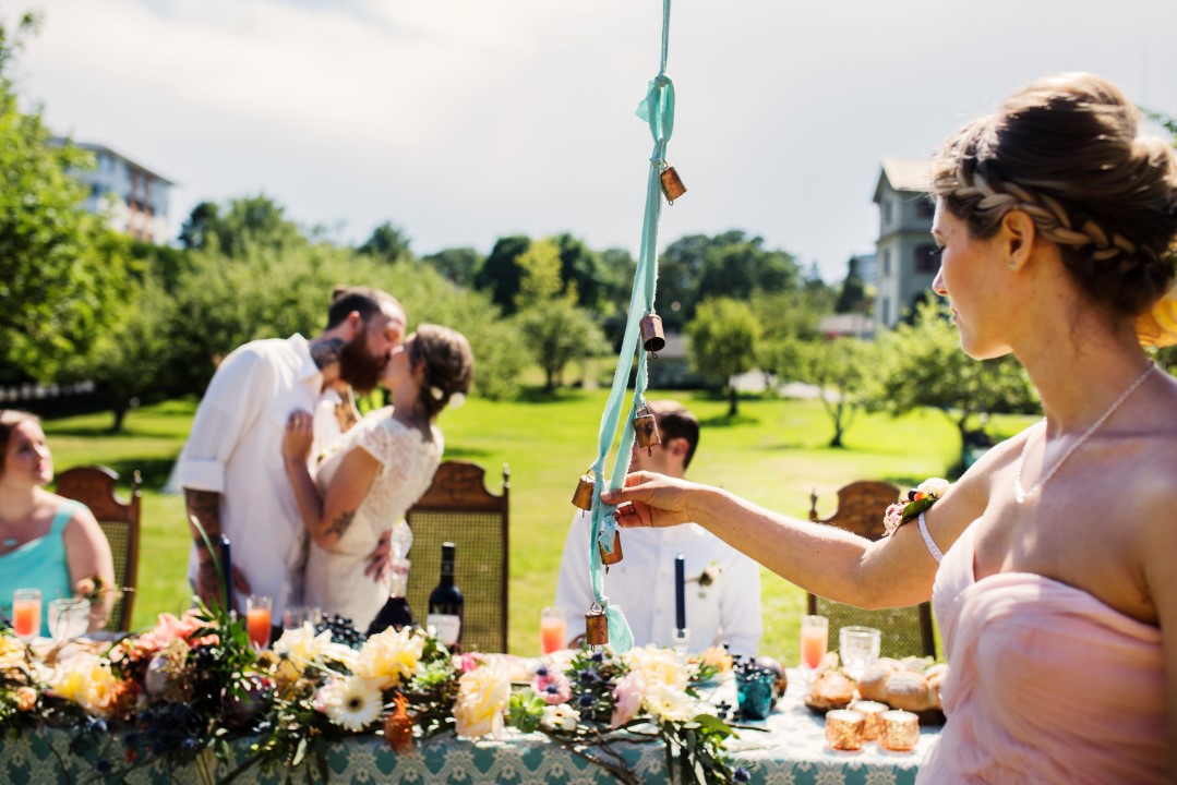 Kissing Bells Field Reception Table Love in the Summer Bridesmaids by Funkytown Photography West Coast Weddings