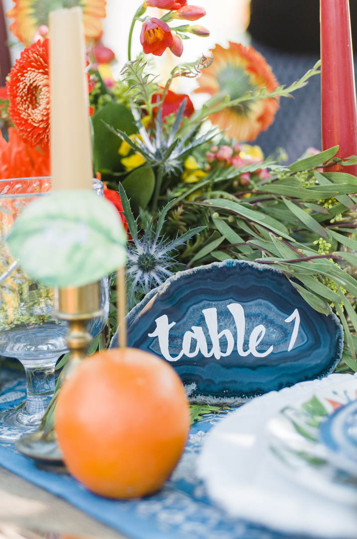 Table Number for Fiesta Wedding Painted Rocks Vancouver Island