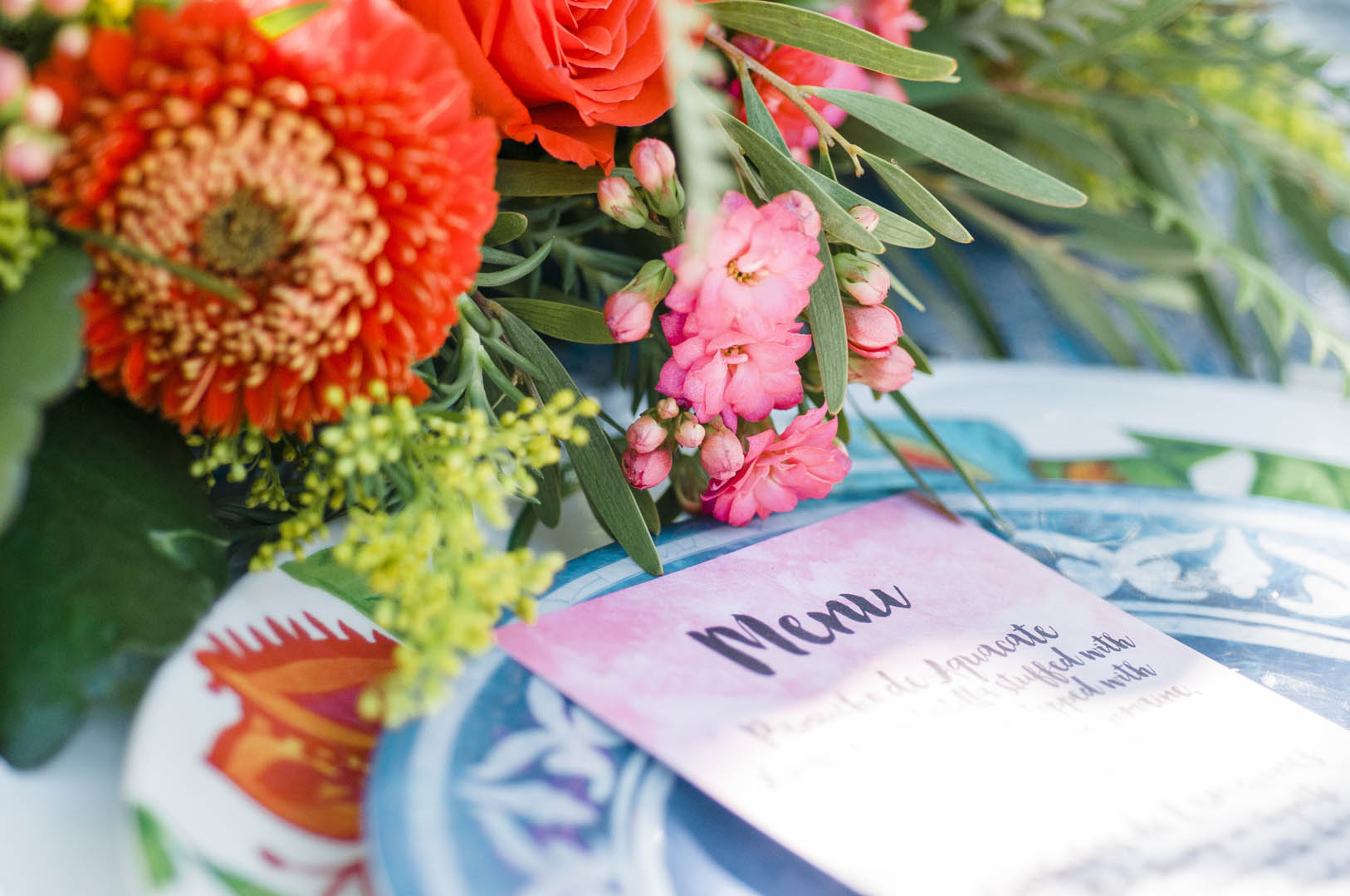 Menu Card for Fiesta Wedding Vancouver Island