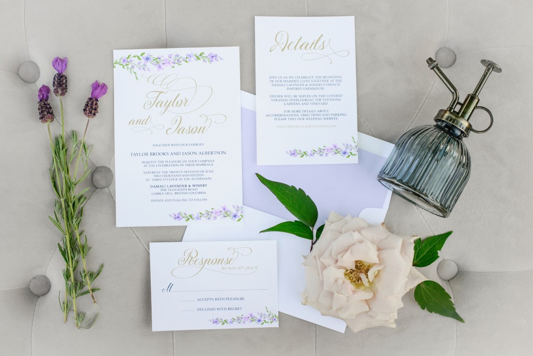 Invitation Suite of Lavender Kristen Borelli Photography