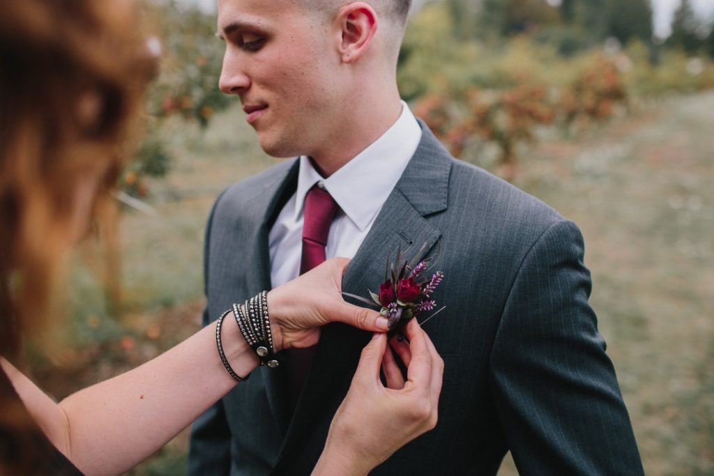 Stylish boutonniere by Fleurtacious by Lynda Marie West Coast Weddings Magazine