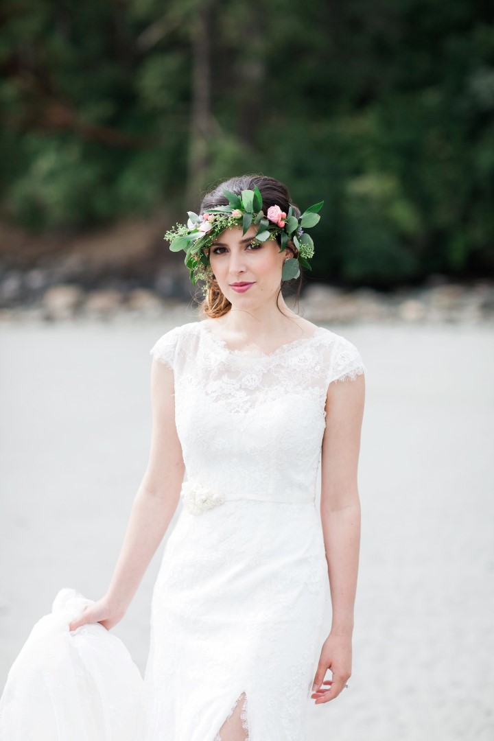 Bride on Beach Nautical Love West Coast Weddings