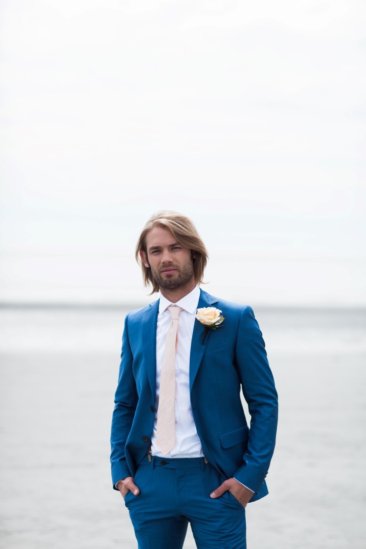 Gorgeous Groom on Beach Nautical Love West Coast Weddings