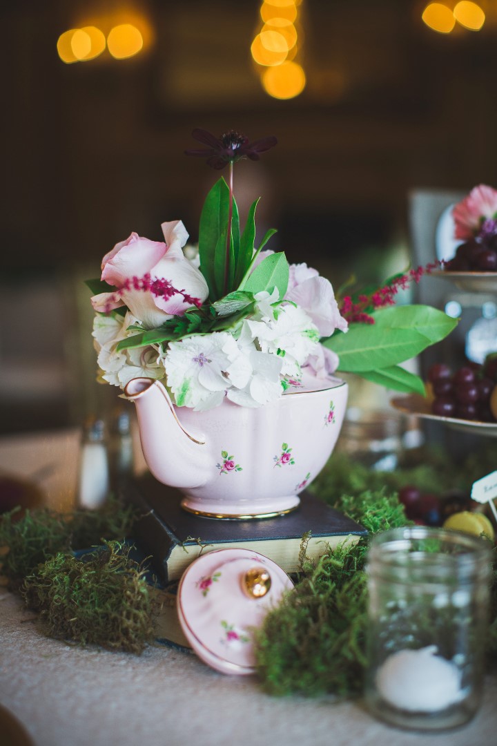 Teapot with Flowers Hatley Castle West Coast Weddings Magazine