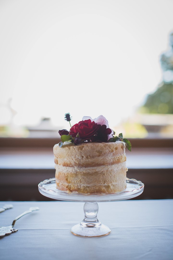 Cake in Window Hatley Castle West Coast Weddings Magazine