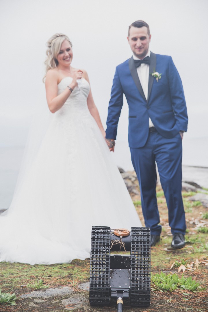 Robot Brings Rings Ocean View West Coast Weddings Magazine