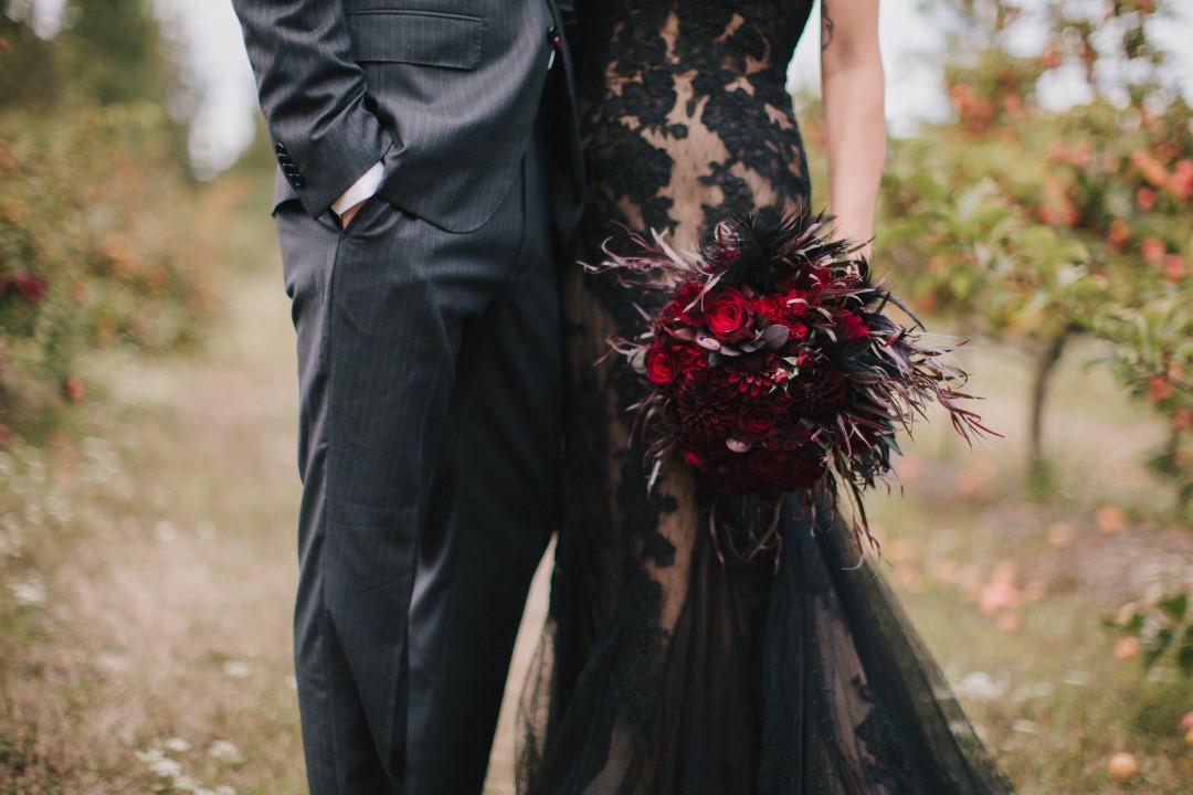 Bride and GroomGothic Dark Elegance West Coast Weddings Magazine