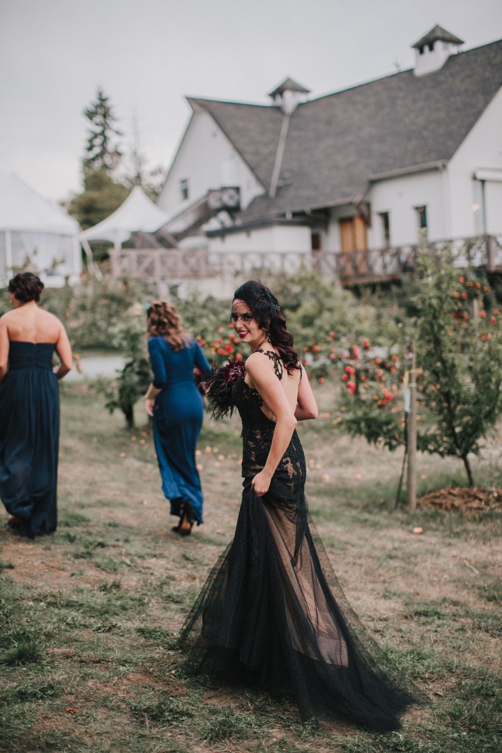 Bride in Black Lace DressGothic Dark Elegance West Coast Weddings Magazine