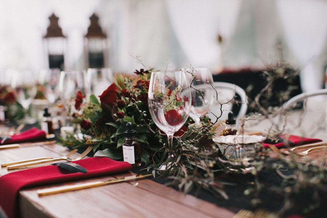 Vintage Table DecorGothic Dark Elegance West Coast Weddings Magazine