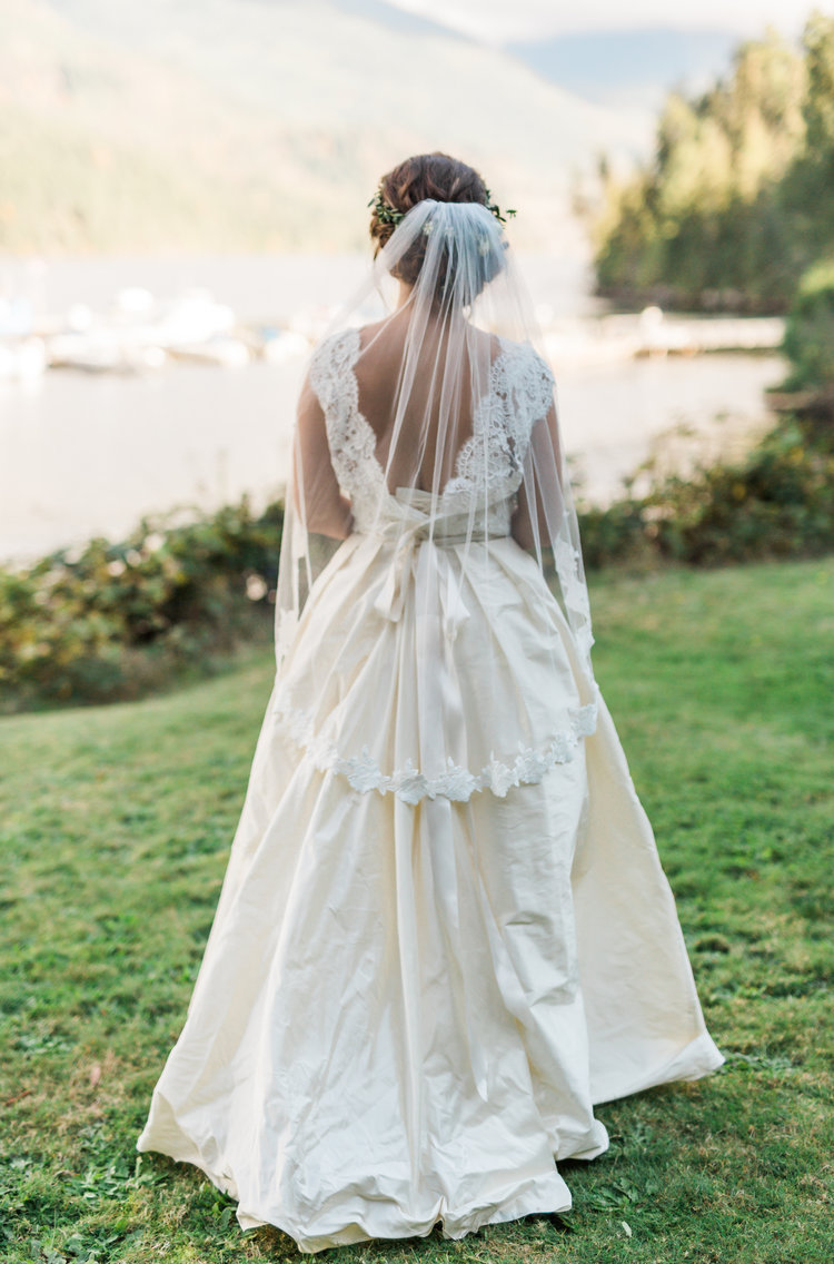 Bridal Gown with Train Marnie & Drew Eco Friendly Inspired Wedding by Jennifer Picard Photography