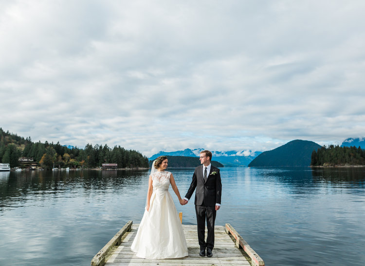 Newlyweds on Marine Dock Marnie & Drew Eco Friendly Inspired Wedding by Jennifer Picard Photography