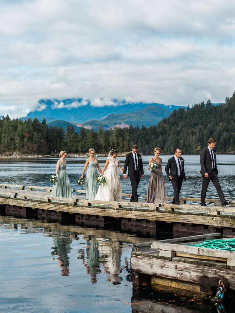 Wedding Party on Marine Dock Marnie & Drew Eco Friendly Inspired Wedding by Jennifer Picard Photography