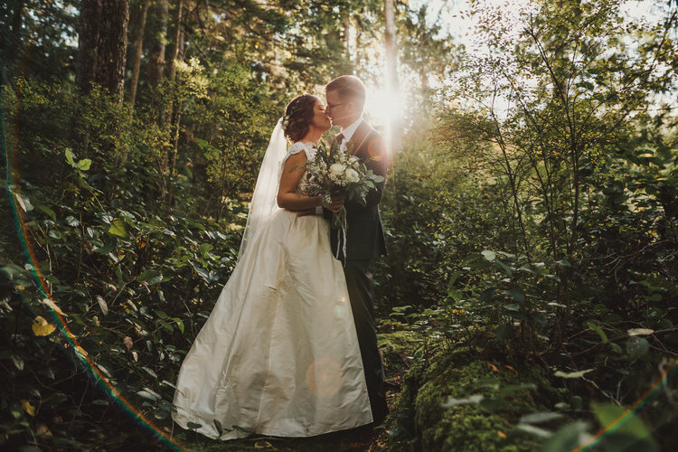 Newlyweds in Forest Marnie & Drew Eco Friendly Inspired Wedding by Jennifer Picard Photography