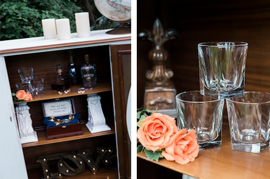 Shot Glasses at A sublime wet coast wedding