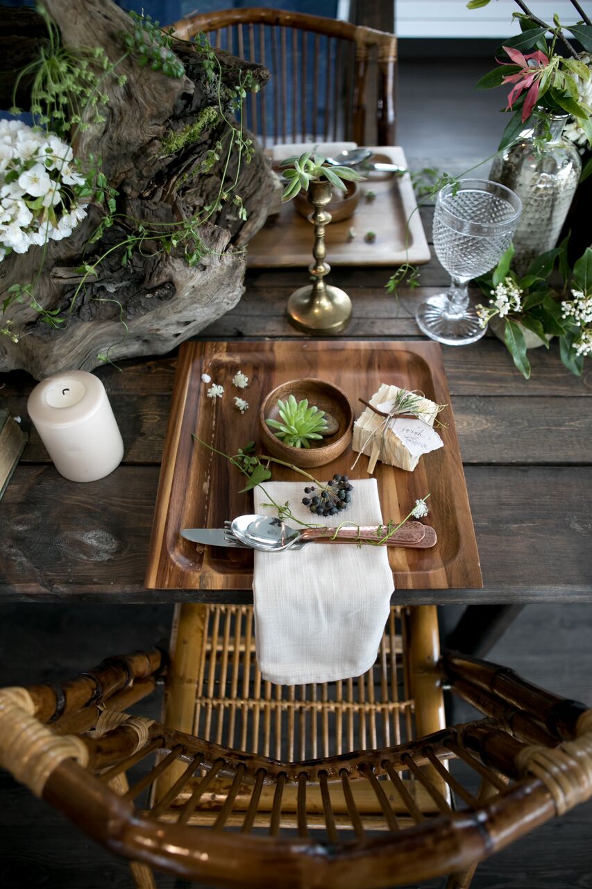 Bamboo decor Eco Chic Wedding with Stylish Foraged Greenery Details West Coast Weddings Magazine