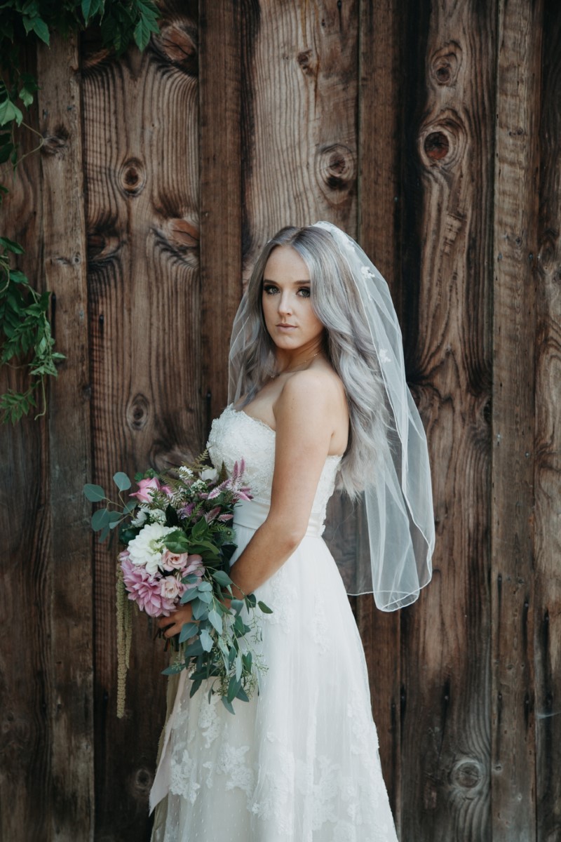 Bride in Short Veil Inked + Pretty Brides West Coast Weddings Magazine