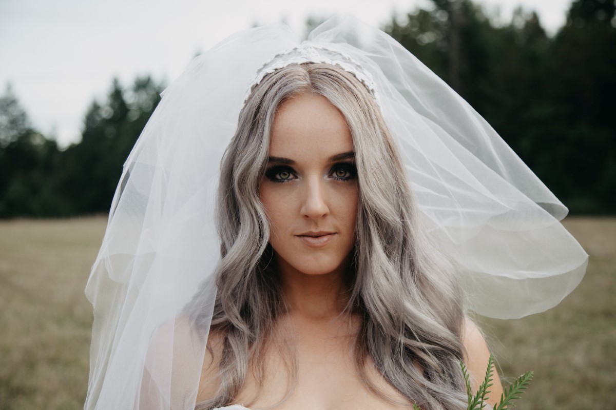 Bride in Veil Inked + Pretty Brides West Coast Weddings Magazine