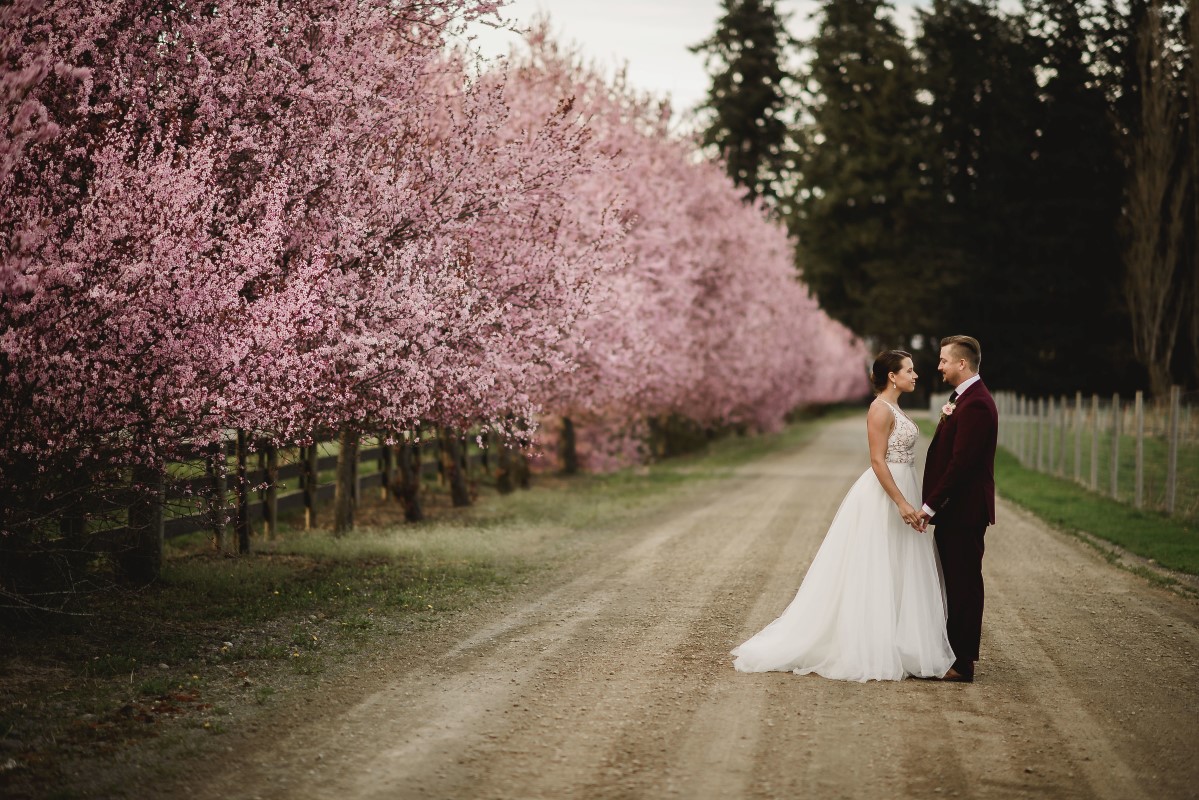 Pink Cherry Blossom Trees Ceremony Circle Arch | Erin Wallis Photography | Sublime Celebrations | Karen Bezaire | Shelter Point Distillery | The White Peony | Jims Clothes Closet | Purely Flower | Headquarters Hair Studio | Eden Street Spa | West Coast Weddings Magazine