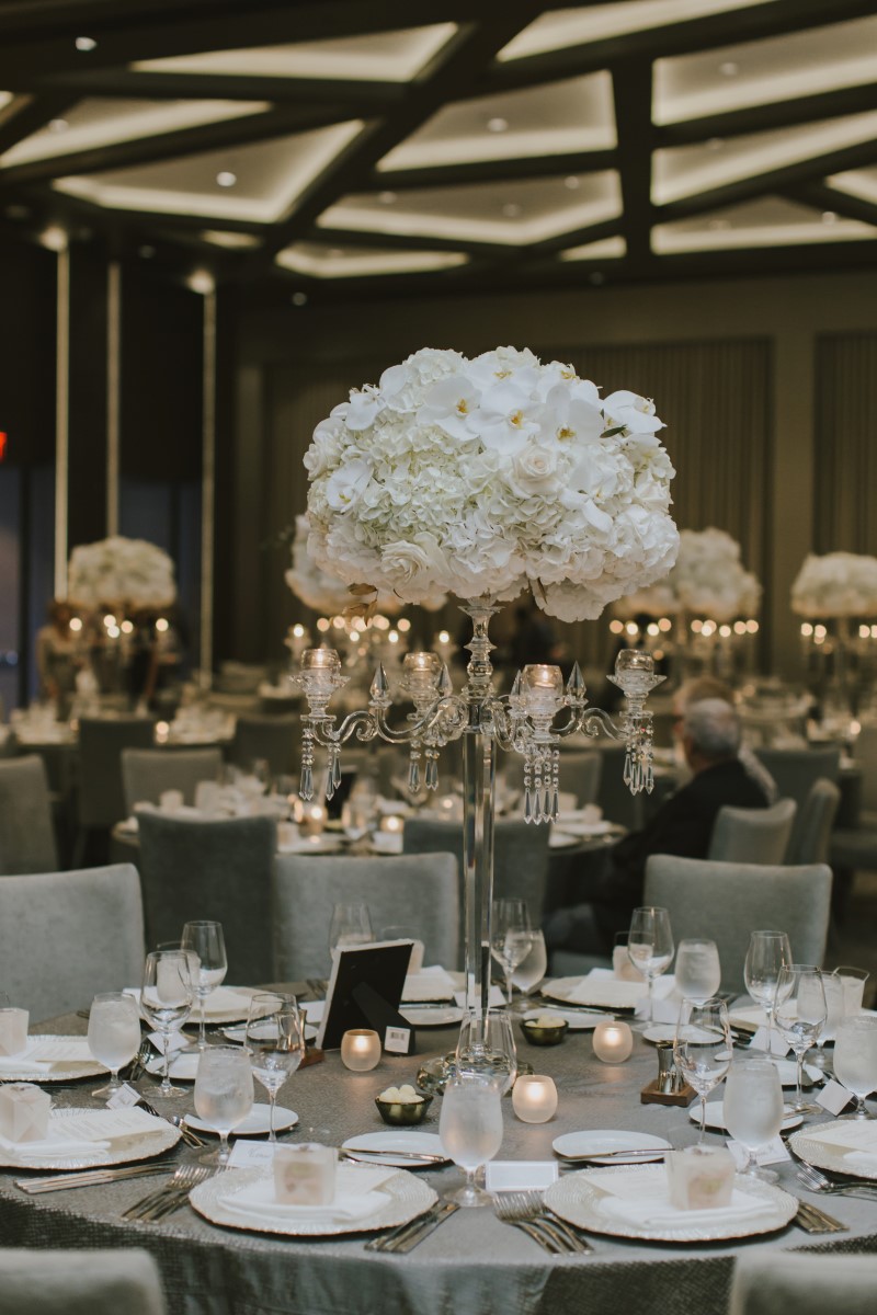 White Orchids Ballroom Trump Internatoinal Kayseeb abd Stevan Silk Sophistication Ophelia Photography Vancouver West Coast Weddings Magazine