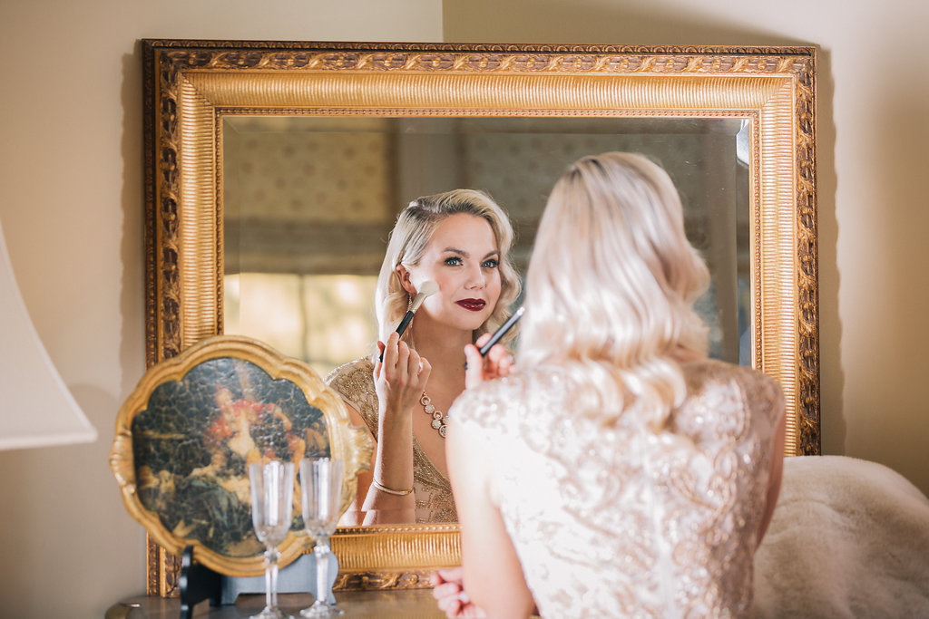 Bride in Mirror Styled Proposal Vancouver Island Wedding Magazine