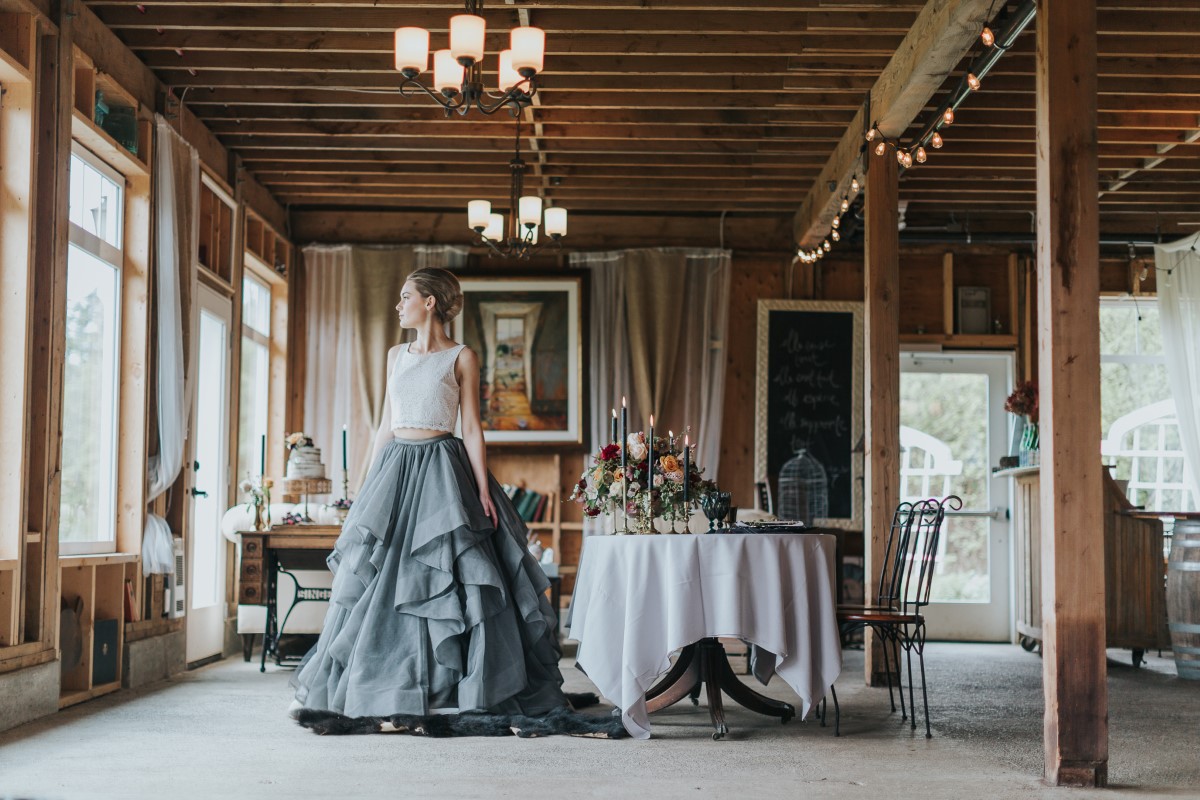 Bride in Farmhouse Moody Blue Romance Summer Rayne Photo West Coast Weddings Magazine