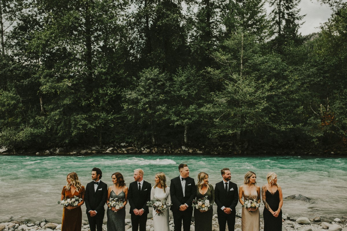 Bridal Party Elegant Woodland West Coast Weddings Magazine Vancovuer