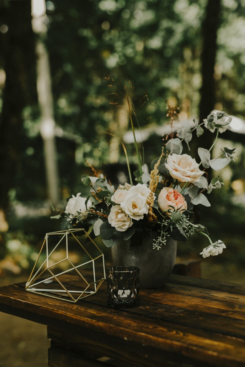 Floral Decor Outdoor Reception Elegant Woodland West Coast Weddings Magazine Vancovuer