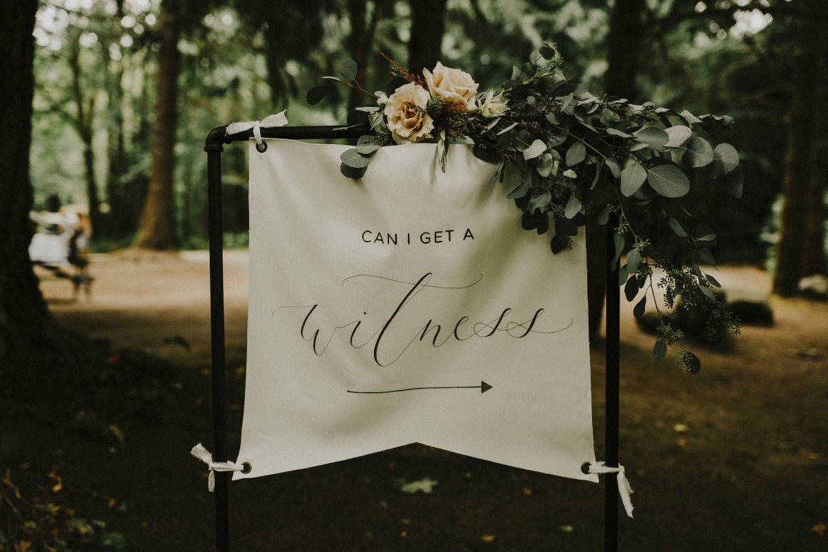 Enchanting Woodland Ceremony Sign West Coast Weddings Magazine The Apartment Photo