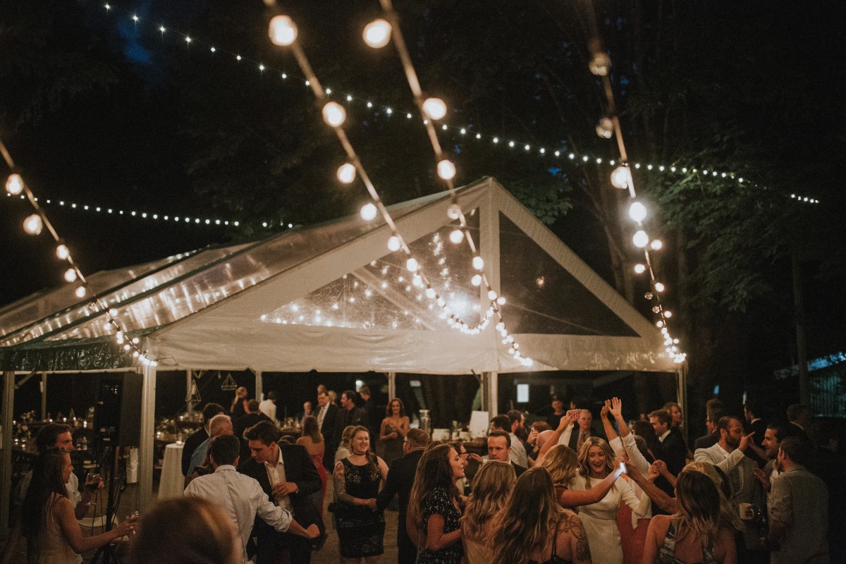 Outdoor Reception Dance Elegant Woodland West Coast Weddings Magazine Vancovuer