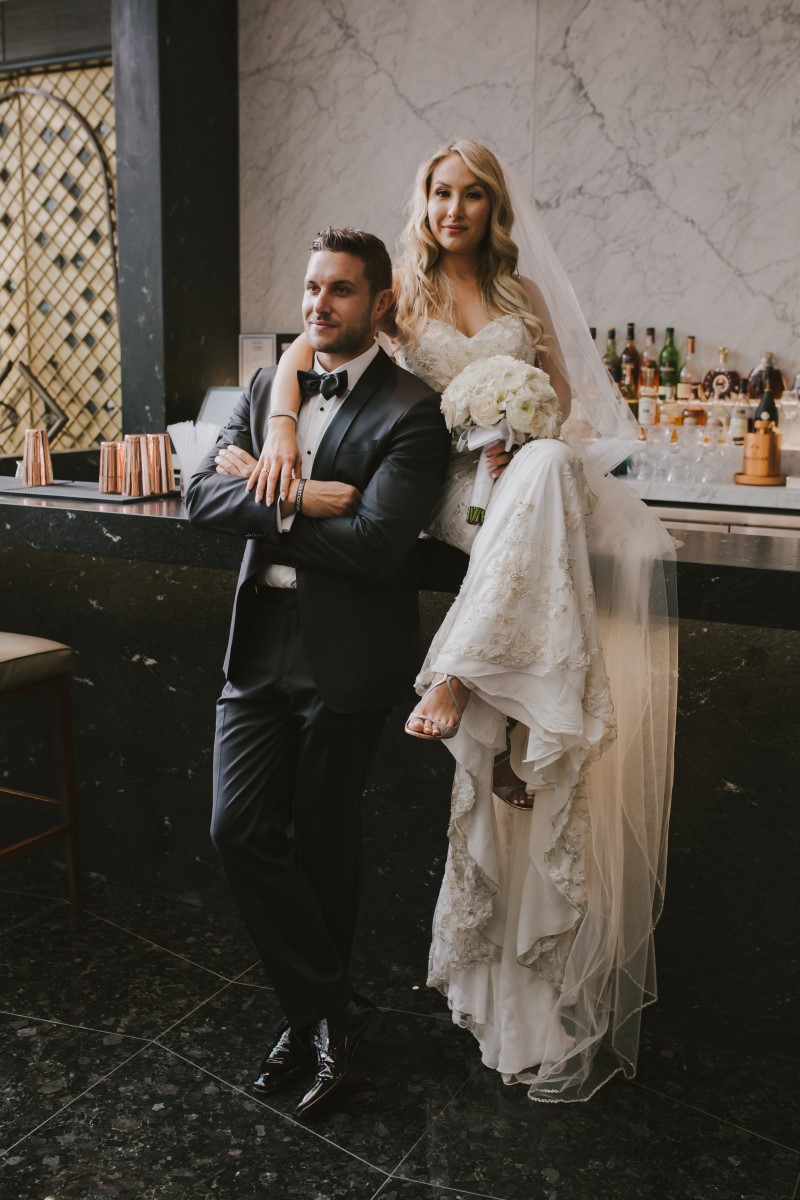 Bride and Groom at BarKayseeb abd Stevan Silk Sophistication Ophelia Photography Vancouver West Coast Weddings Magazine