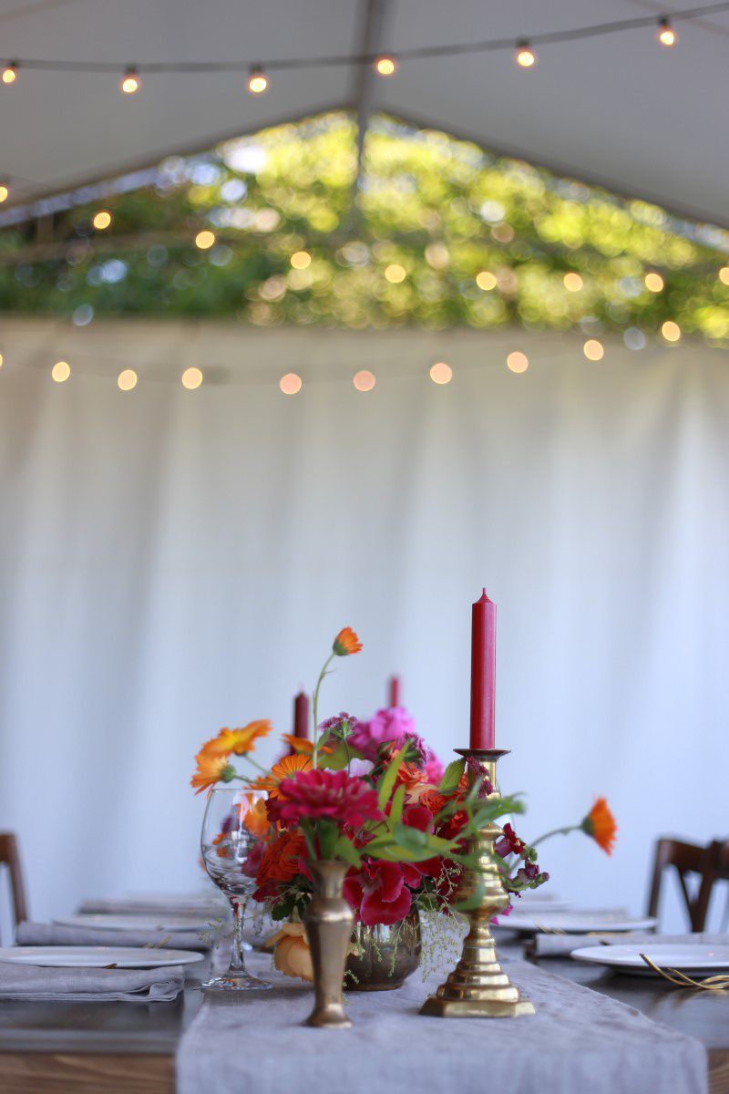 Candlesticks Red and Pink Roses Head Table Decor Vancouver Island Wedding Magazine