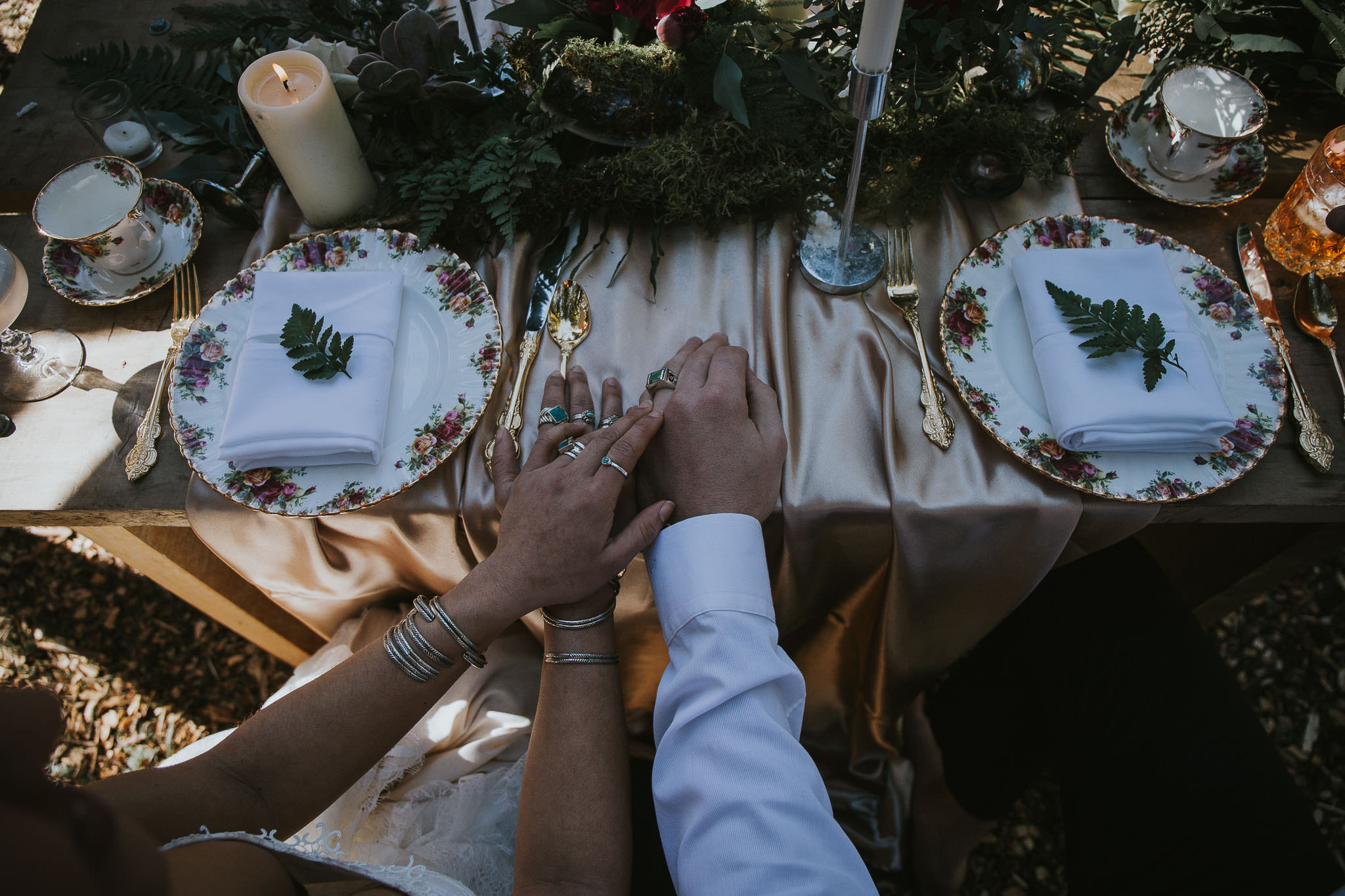 Sun Dappled Woodland Reception by Coastal Fern Weddings in Vancouver