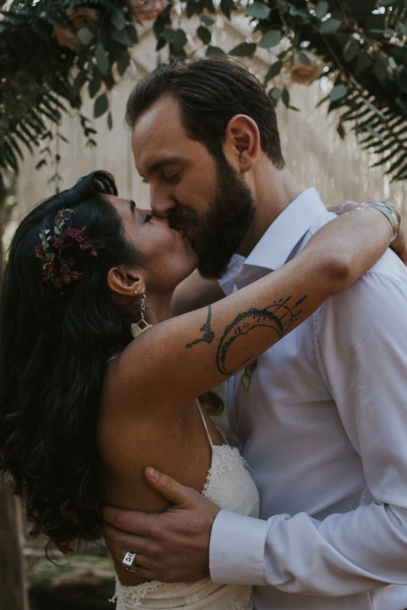 Sun Dappled Kiss by Coastal Fern Weddings in Vancouver