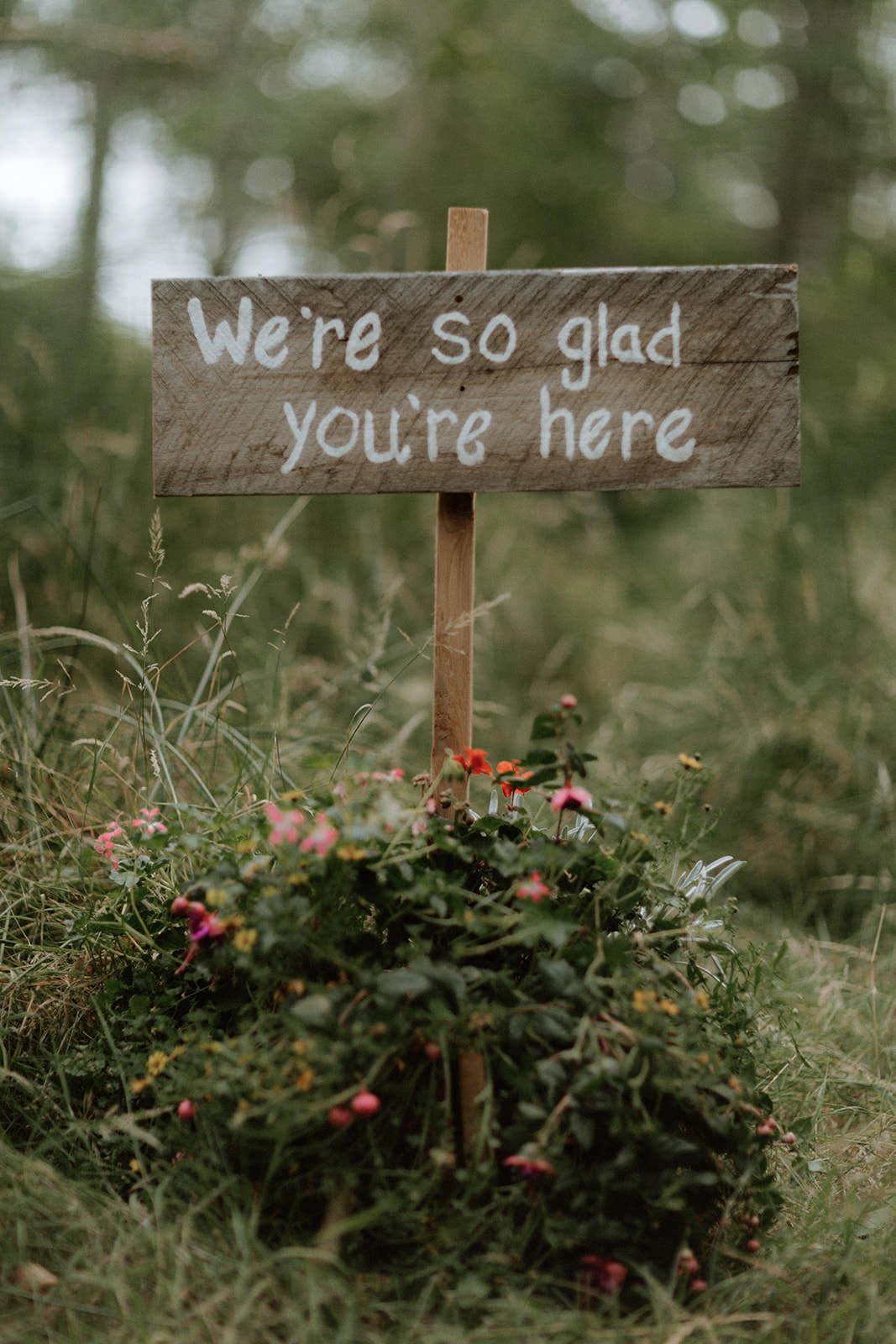 Rustic Sign at Anvil Island Wedding Bon Vivant Group Vancouver