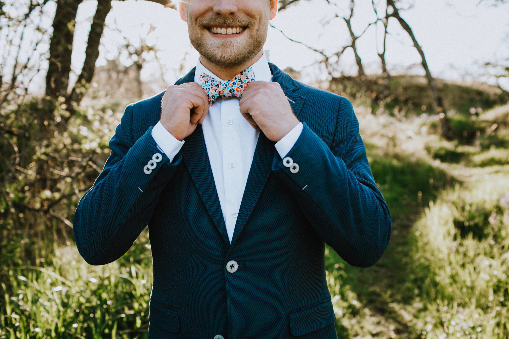 Beach Bridal Session Groom with Bowtie Outlooks for Men Vancouver Island