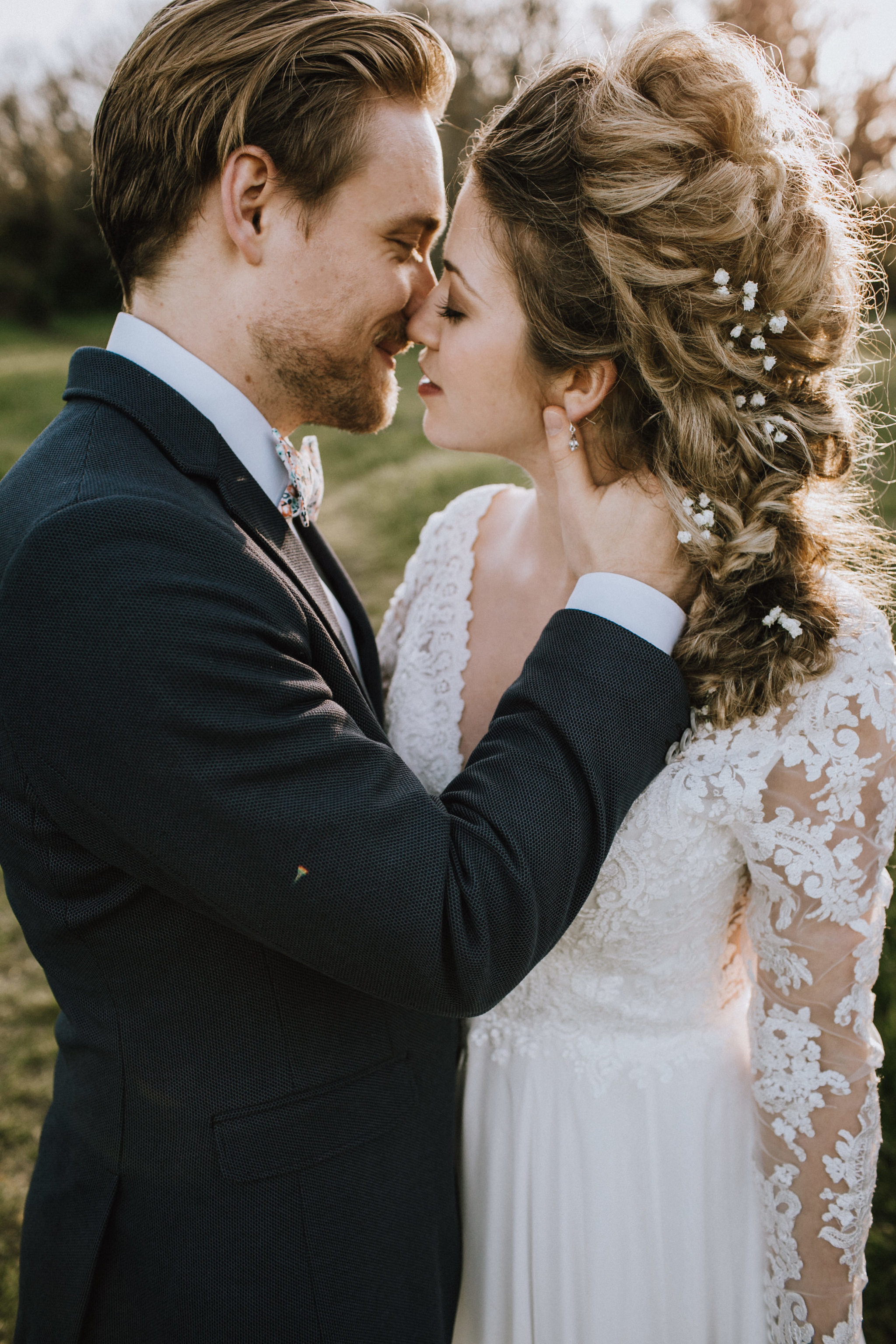 Kissing Couple in Beach Bridal Session Outlooks for Men Vancouver Island