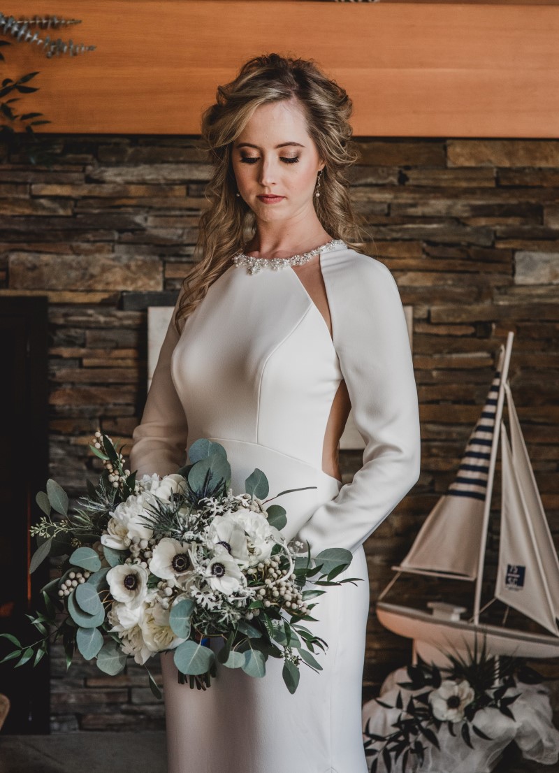 Bride in Bliss Gown Nautical Blue Beauty by Borrowed and Blue West Coast Weddings Magazine