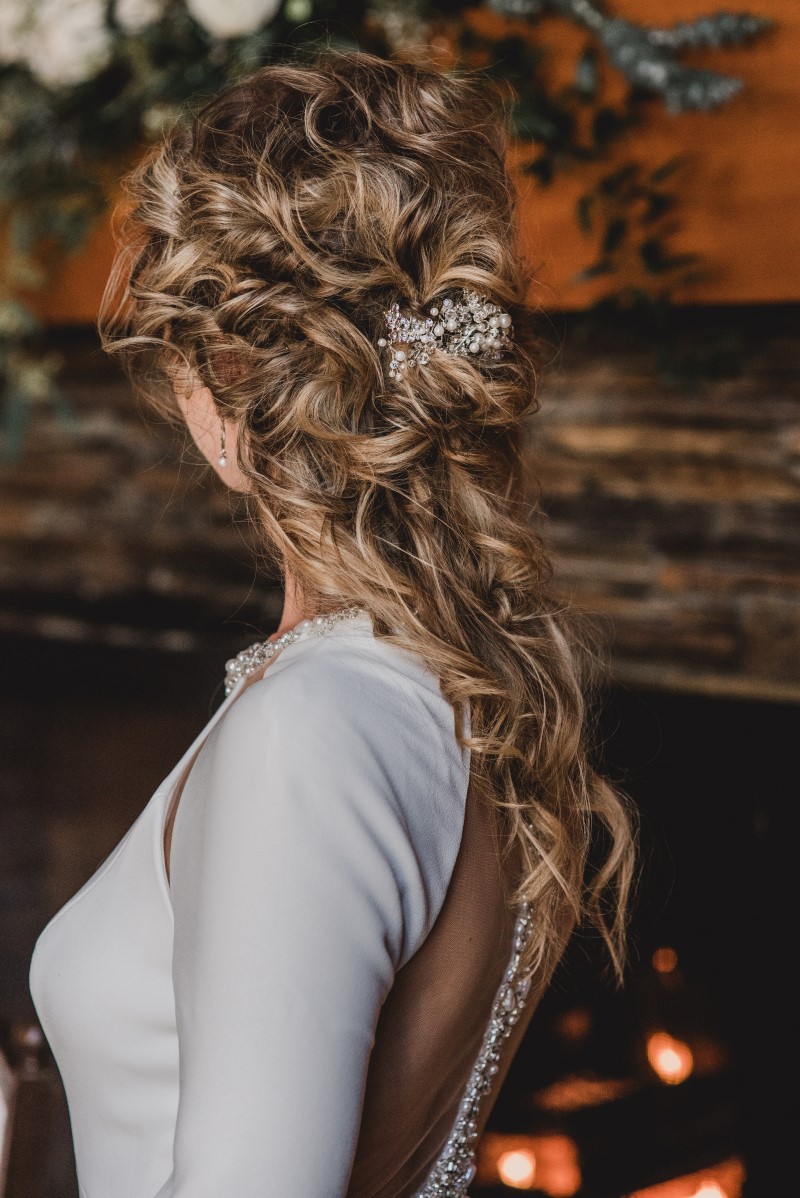 Bridal Hair by Artistry by Alexa Nautical Blue Beauty Theme by Borrowed and Blue Planning West Coast Weddings Magazine