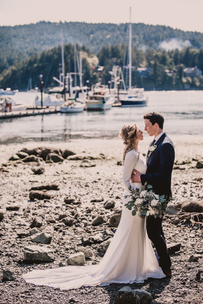 Nautical Blue Beauty at Brentwood Bay Marina West Coast Weddings Magazine on Vancouver Island