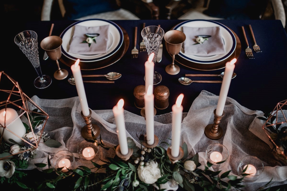 Reception Table by Beauty Bride BC Wedding Magazine Nautical Blue theme