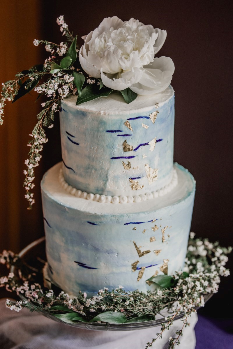 Birch Bark Cake West Coast Weddings Magazine Cake by Taryn Nautical Blue Beauty