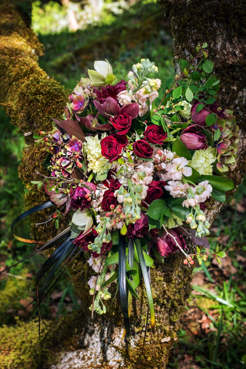 Enchanted Forest Wedding Floral by Fluertacious } West Coast Weddings Magazine