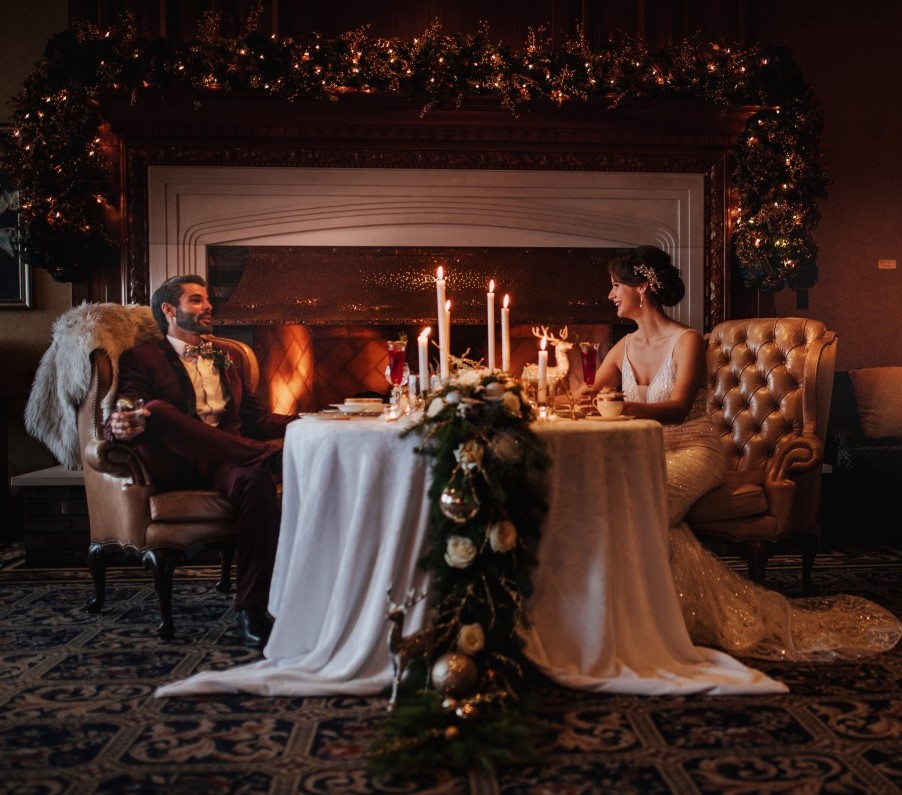 Holiday Glamour at Oak Bay Beach Hotel | Tasha Cline Photography | Beauty Bride | Cake by Taryn | Jennigs the Florist | Bliss Gowns & Events | Madison Paige Hair | Pretty Please Makeup Artistry | West Coast Weddings Magazine