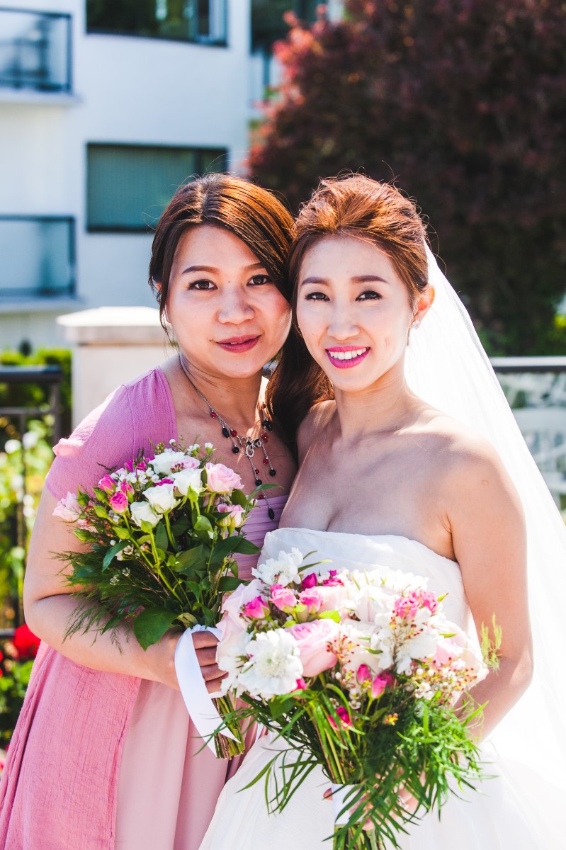 Oak Bay Beach Hotel Wedding with Bride and Groom under Veil