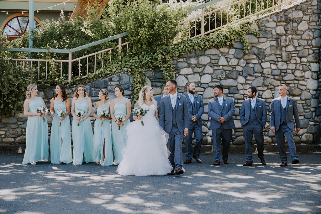 Painters Lodge Wedding Party Mint Bridesmaids Gowns Vancouver Island Wedding Magazine