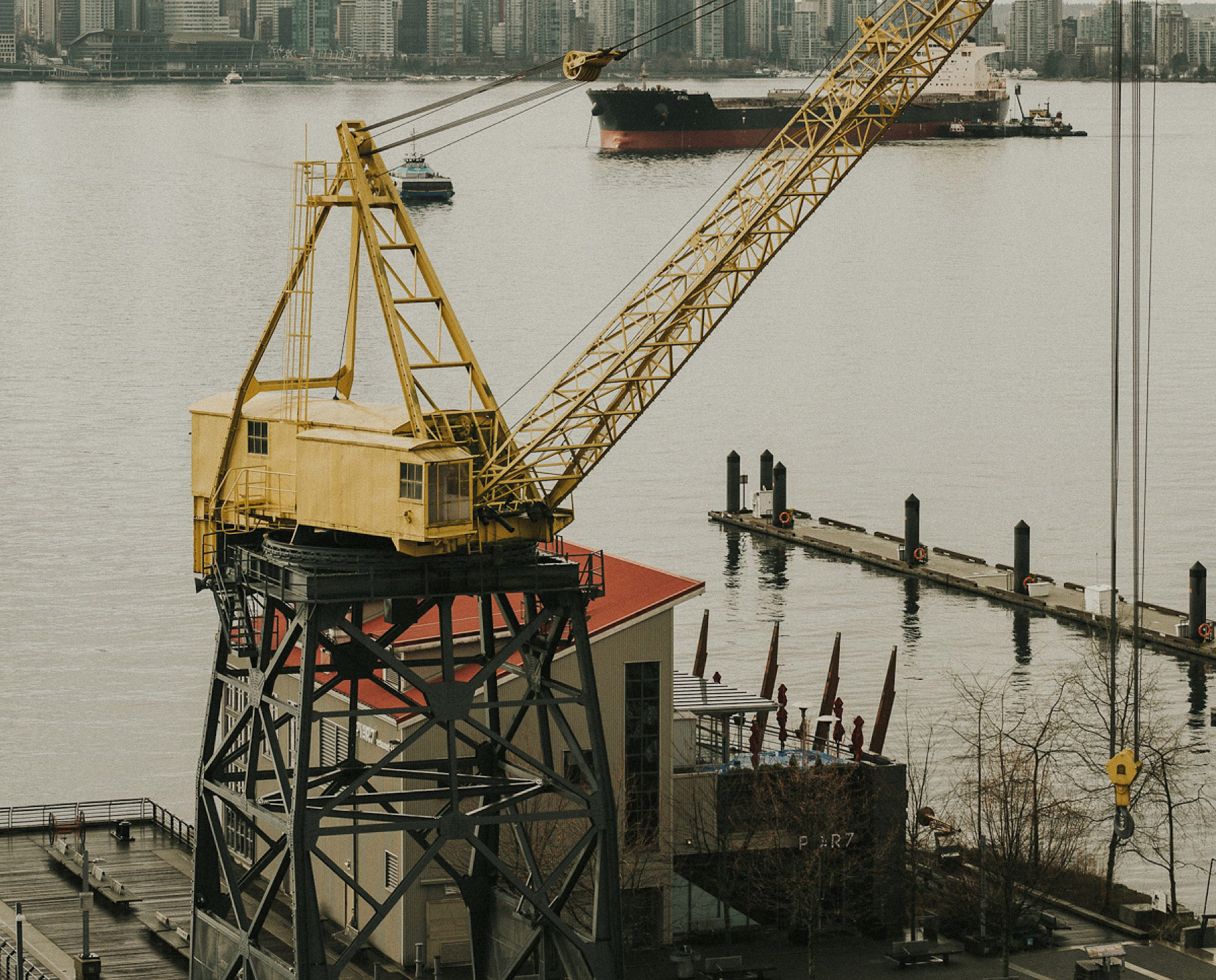 Crane outside Aston + Charlie - The Magical Cover Shot Vancouver Wedding