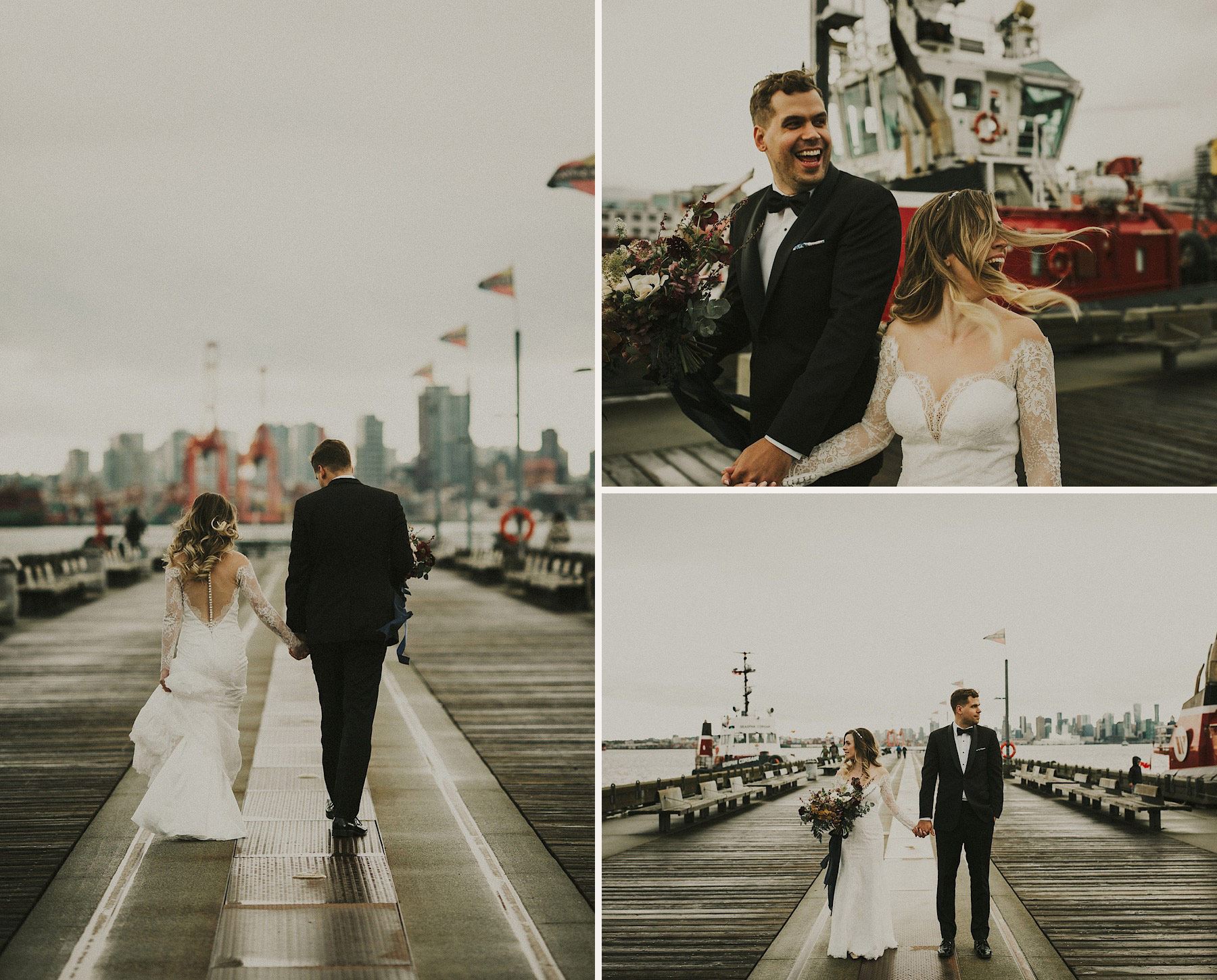 Couple on Pier The Apartment Photo Aston + Charlie - The Magical Cover Shot Vancouver Wedding